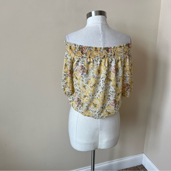 Joie floral printed flocked dot chiffon top 578 - Picture 9 of 9